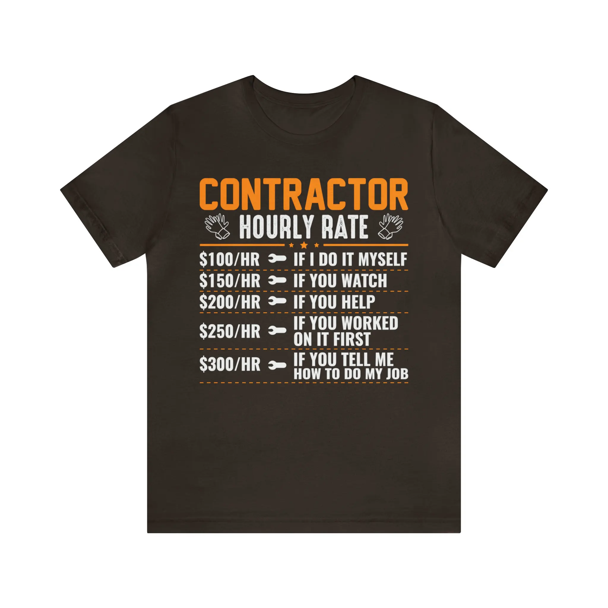 Contractor Hourly Rate T Shirt Nutrition For Handyman Jersey