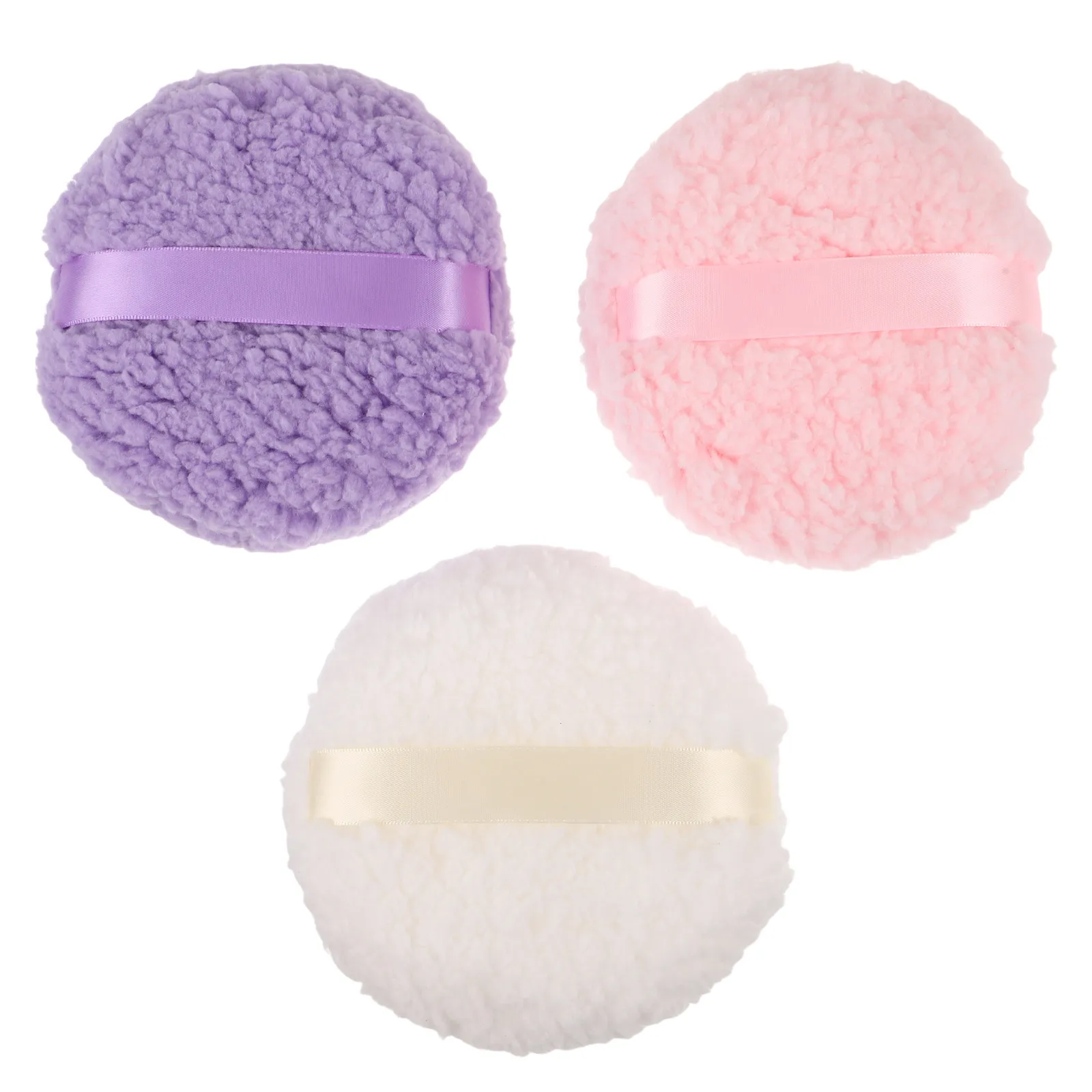 3Pcs Oversized Powder Puff 135x45cm Glass Jar Short Fiber Efficient Powder Application Reusable Body Dusting Puff for Women Face
