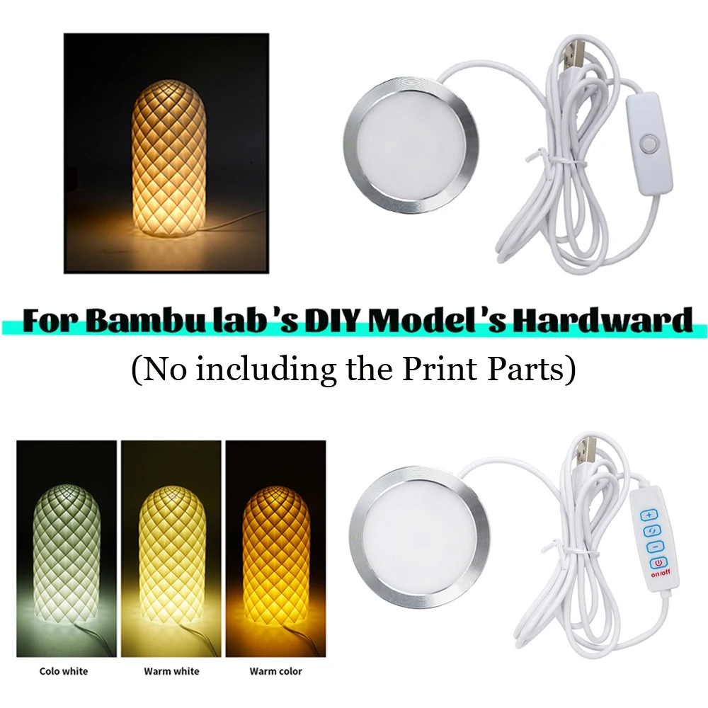 

For Bambu Lab LED Light Kit 001 Warm White/Color Warm Light Adjustable DIY Model (Without Lamp Shell)