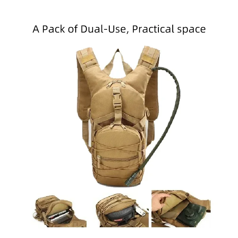 Men's Hydration Tactical Backpack Outdoor Hiking Biking Running Sports Bag with Water Bladder Cycling Camping Trekking Adventure