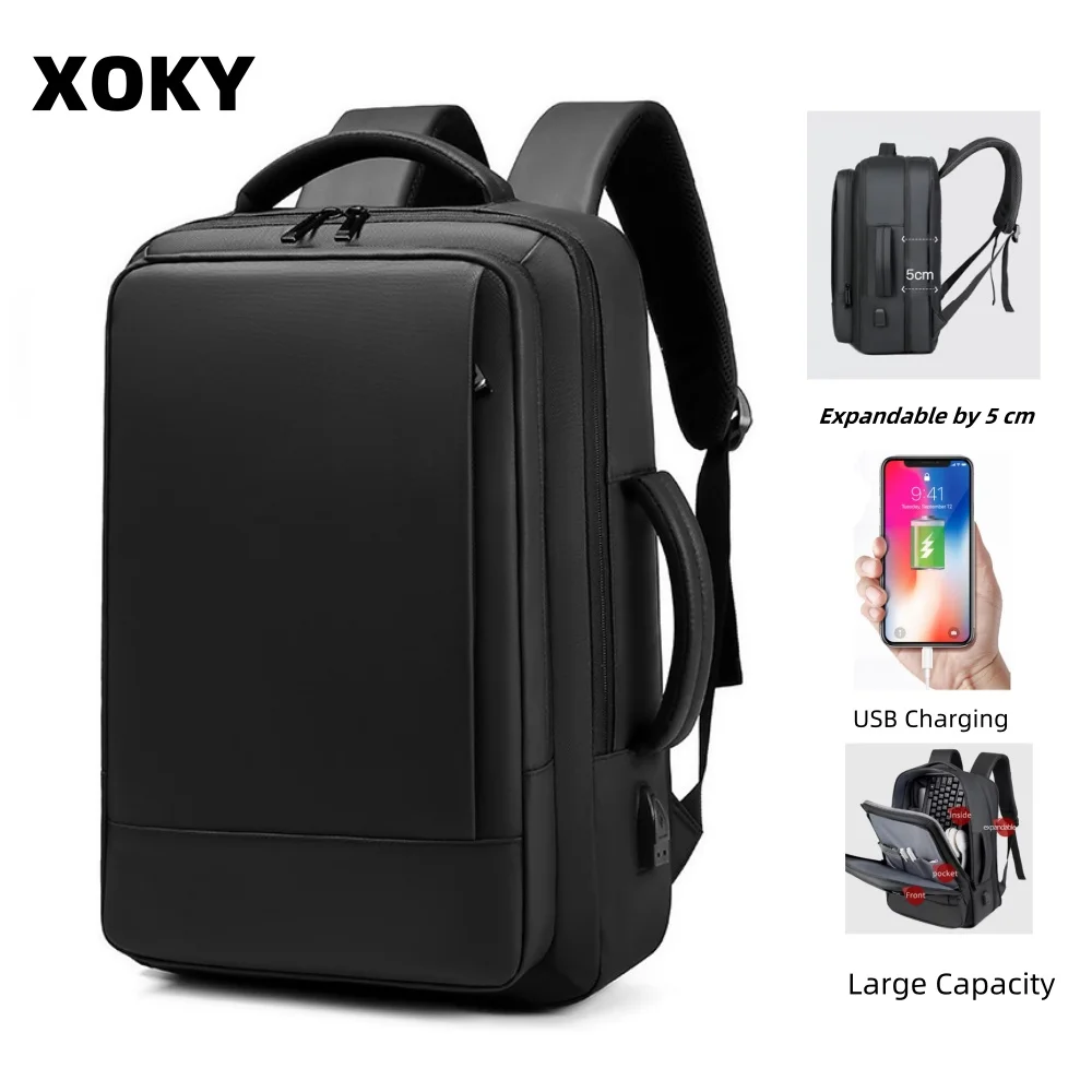 

XOKY Business Bag Travel Backpack Waterproof Classic Backpack USB Charging Men Fashion Backpack Wholesale Customized Logo 2051