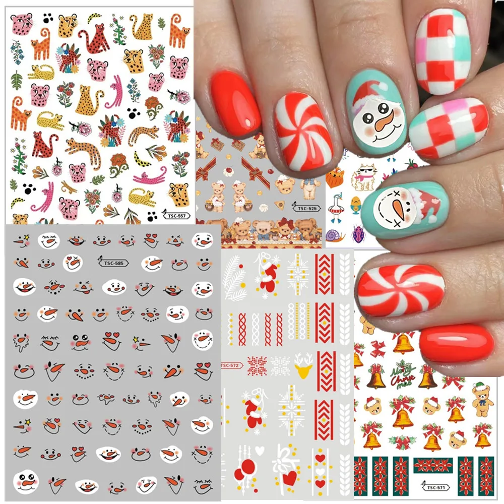 

TSC-585 Xmas Christmas 3d Nail Stickers シール 네일스티커 Decal Slider Decor Stamp memetchたまごっち シール tomagotchnail