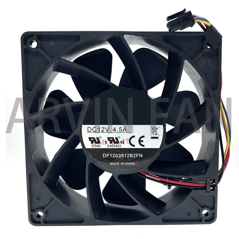 High Speed 120mm Cooling Fan 12cm,DF1203812B2FN 12V 4.50A 120X120X38mm Miner Cooler