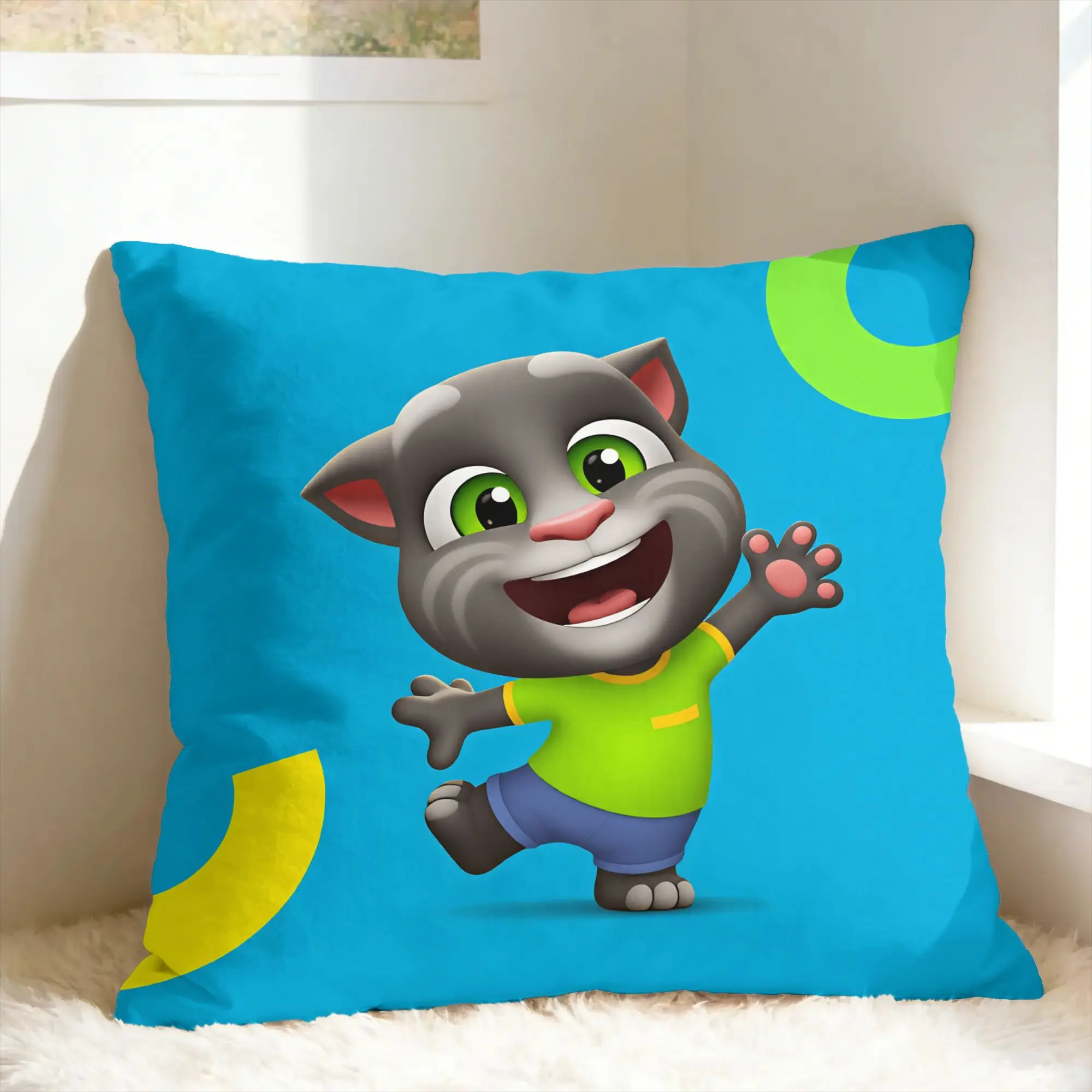 Decorative T-Talking T-Tom And F-Friends Pillow Case  Cute Funny Pillow Cover Custom Pillowcases For Couch Sofa Bedroom