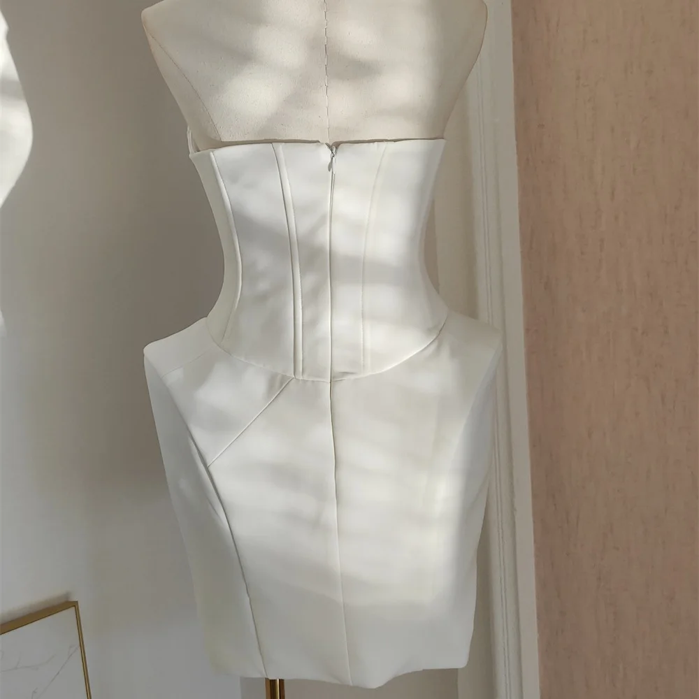 2025年冬 レディース チューブドレス サテン パネル コルセット セクシー レディースドレス y2k 服 新ファッション 高品質 パーティー ミニスカート ブラ