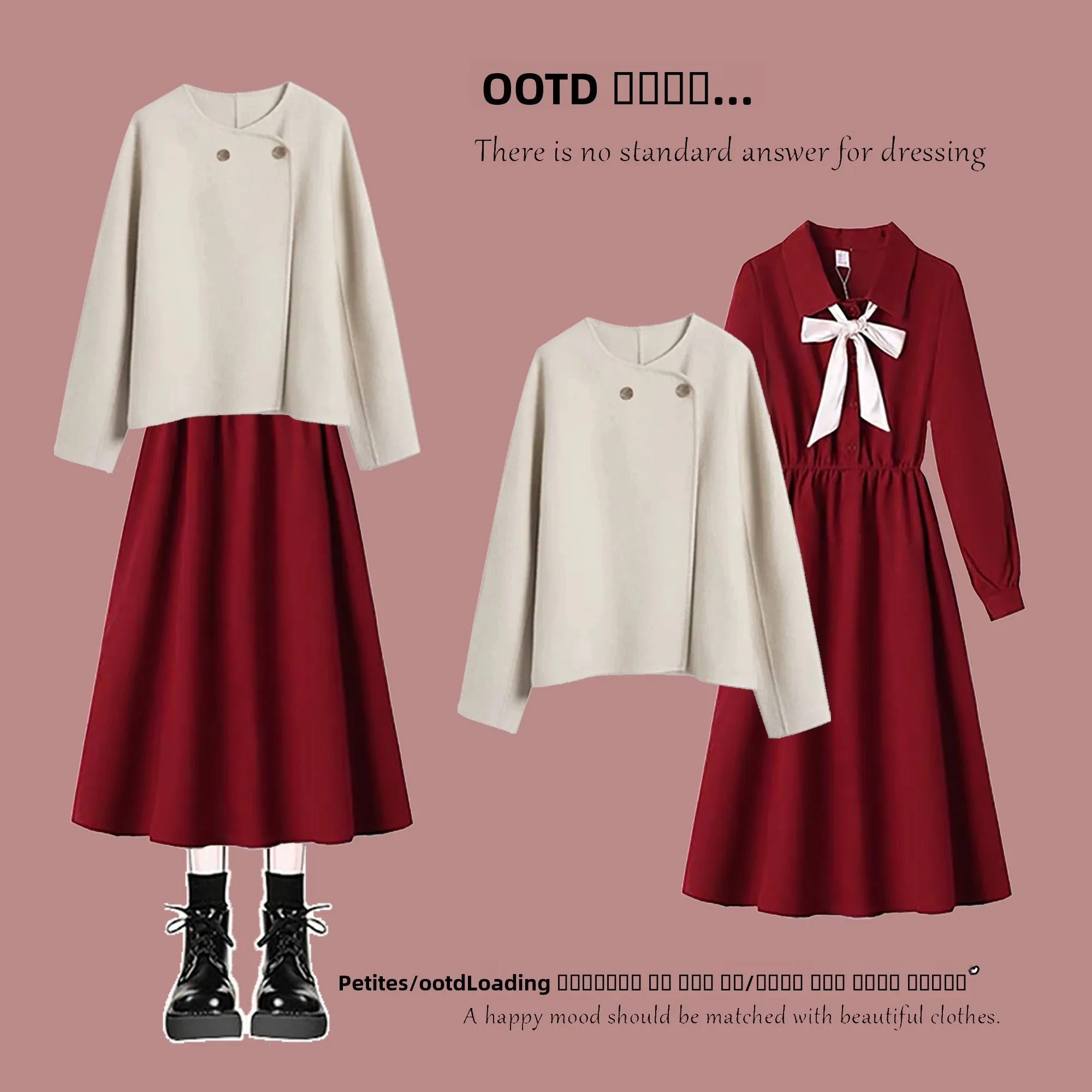 

Korean Sle round Ne Double Button Jaet Coat Spring Large Size Women Top Knot Dr Set ort Sve Long Sve