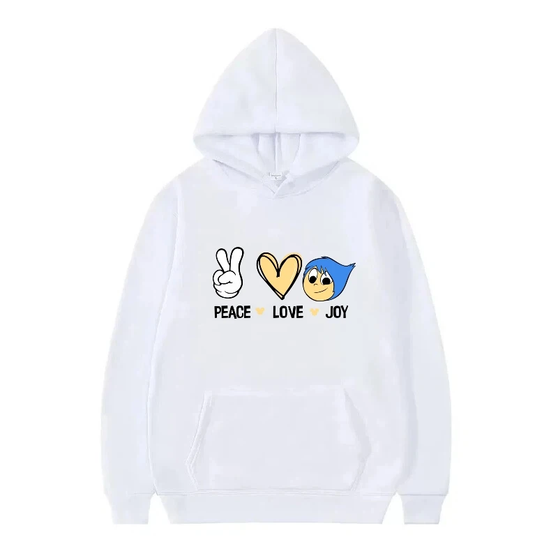 Disney Inside Out Cartoon Print Pattern Donna Sport Nero Primavera Top Vestiti Y2k Pullover Donna Felpe economiche Felpe da uomo