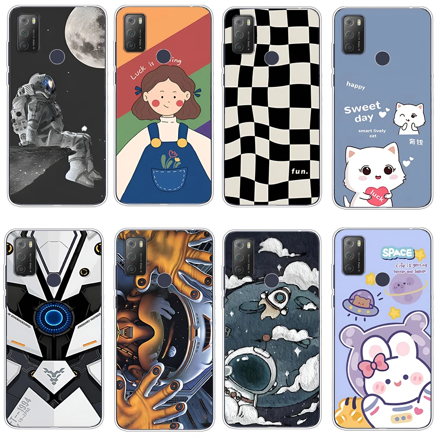 Силиконовый чехол для Alcatel 1 S 2020 5028Y 5028D 2021, чехол s coque, бампер, защитный чехол из мягкого ТПУ