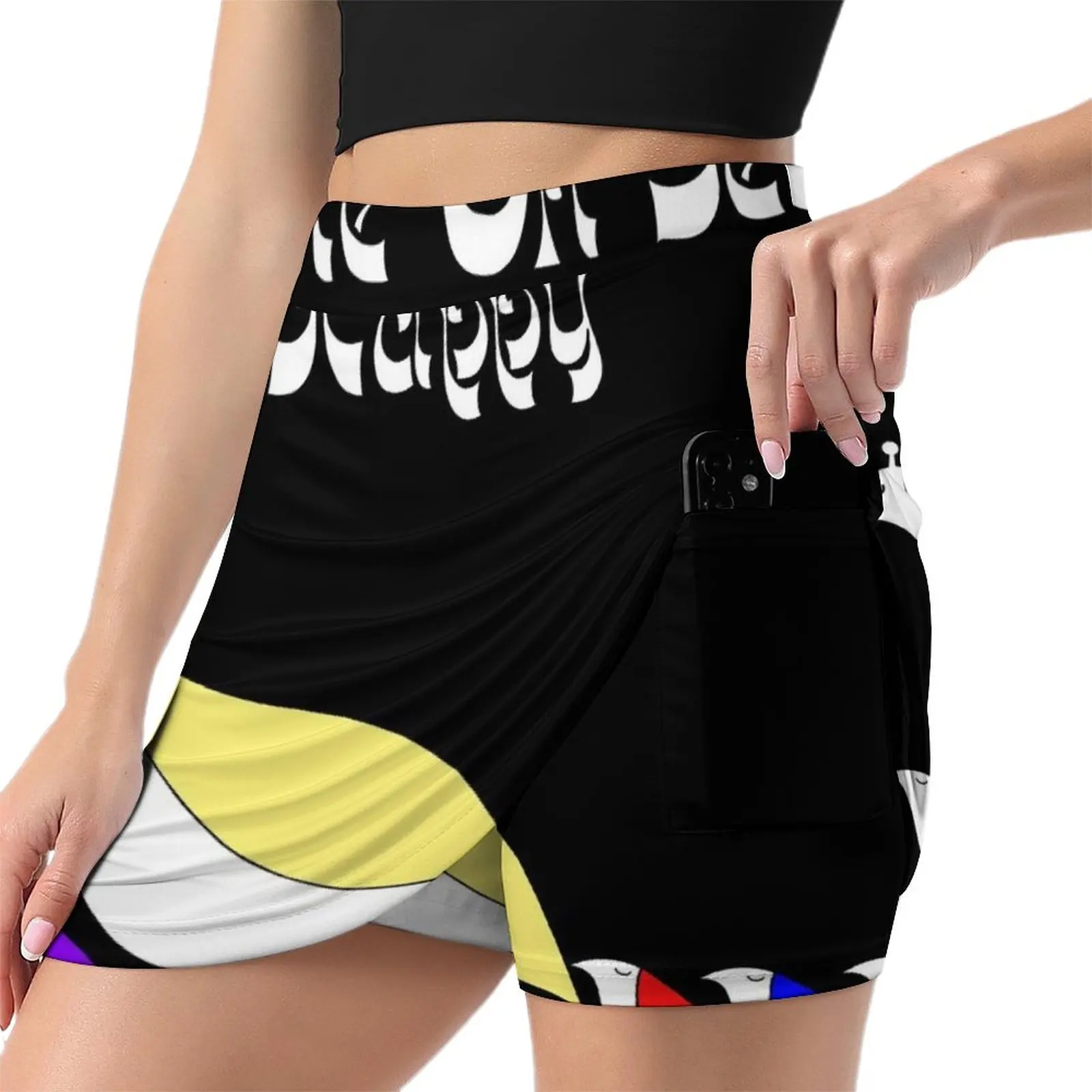 Come On Get Happy iCONS by Aristotle Allen Retro Graphics Mini Skirt clothes for women women clothes