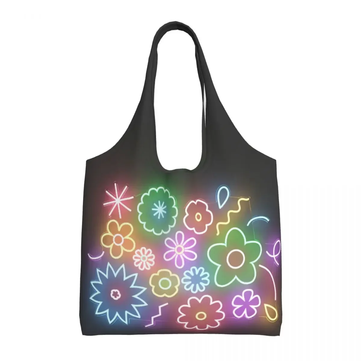 

Cute Flower Power Shopping Tote Bag Recycling Street Mmural Art Eldridge Canvas Groceries Shopper Shoulder Bags Handbags