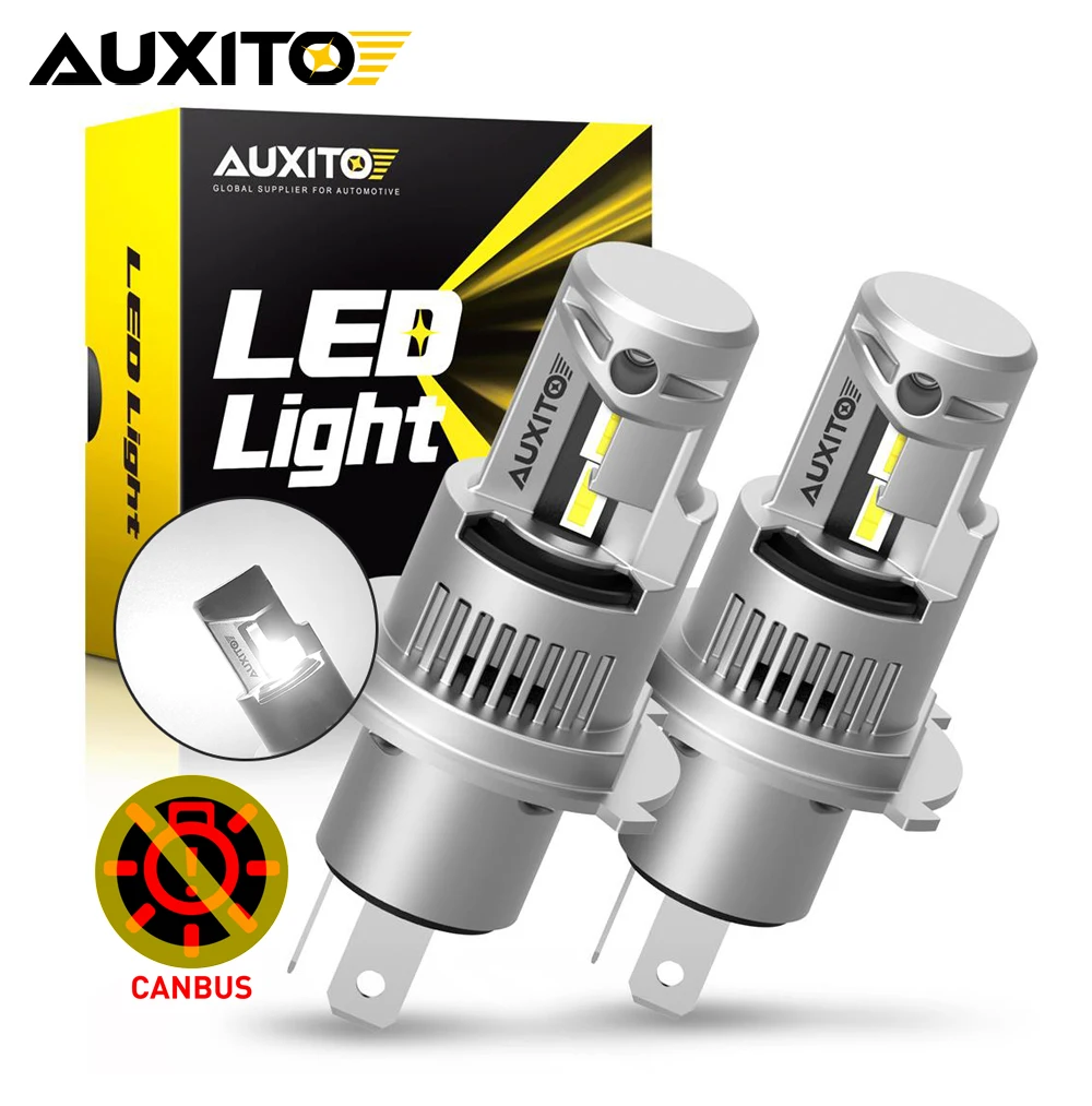 AUXITO 2X 20000LM 9003 HB2 H4 LED High and Low Beam Canbus No Error Headlight Bulb for Car CSP 6000K Super Bright Car Head Lamps