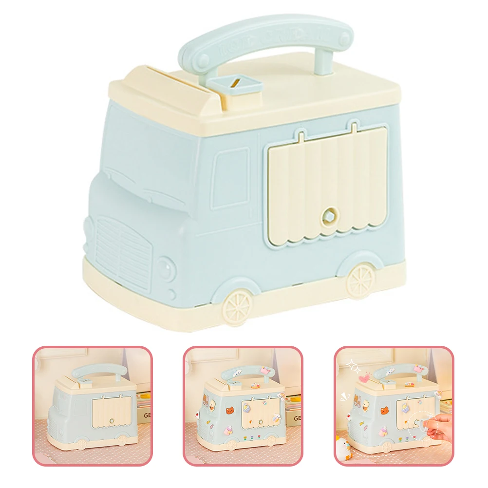 Tirelire de voiture de dessin animé, Adorable banque d'épargne pour enfants, conteneur de pièces de monnaie domestique robuste pour bureau, salle d'étude, argent décoratif