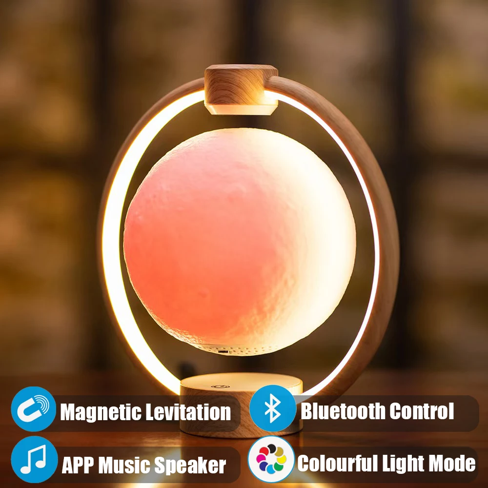 

Magnetic Levitation Planet Galaxy Lamp with 2inch Speaker Colourful Music Bluetooth USB Night Light Office Home Decoration Gift