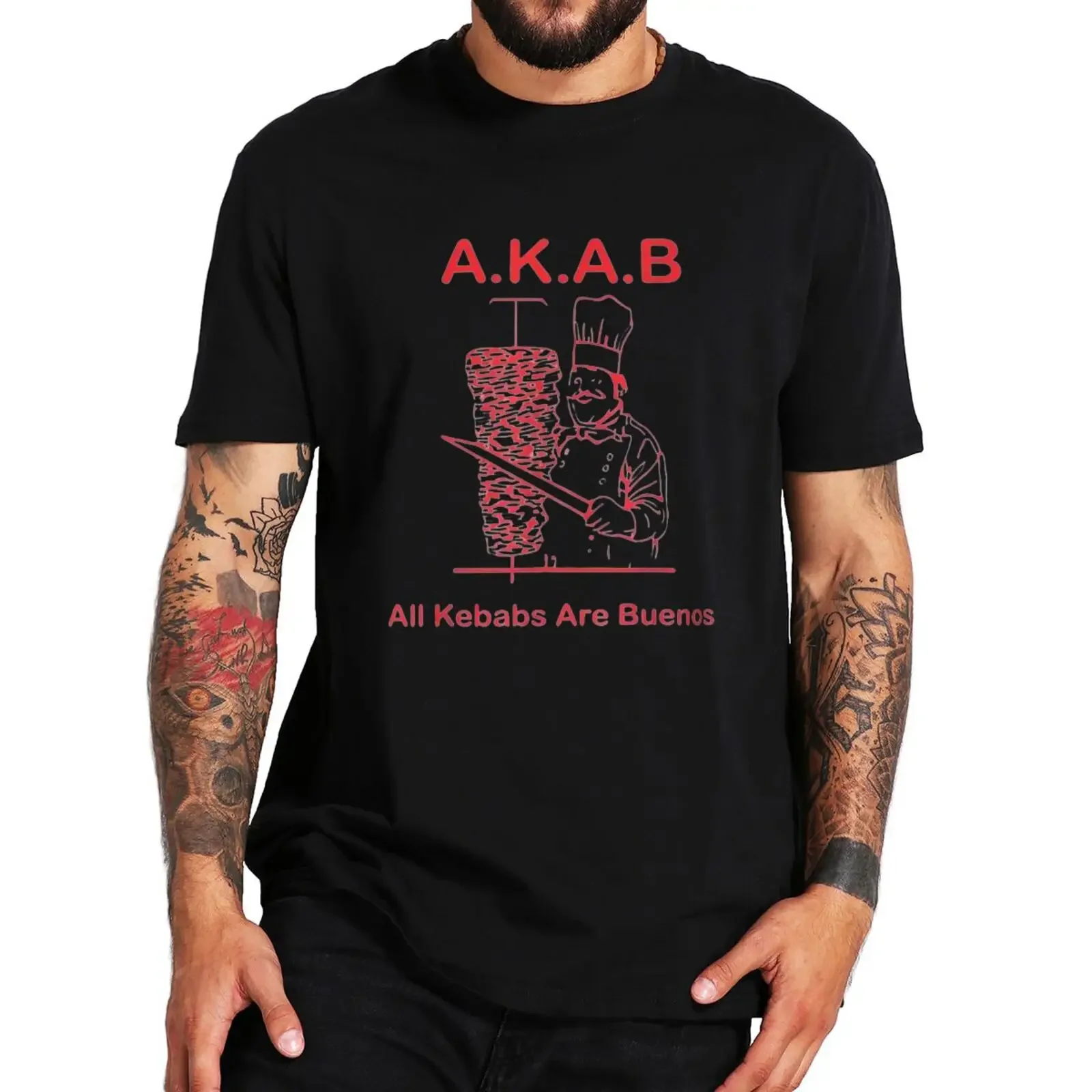 All Kebabs Are Buenos T Shirt With Spanish Funny Sarcastic AKAB Men's Humor T-Shirt 100% Cotton EU Size Soft Warm Tshirt