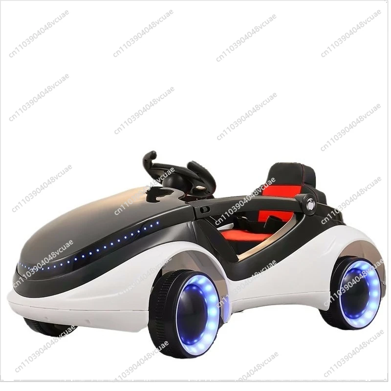 For Electric Car Sci-fi Four-wheel Flash Remote Control Battery Sit Baby Boy and Girl Toy Charging Swing