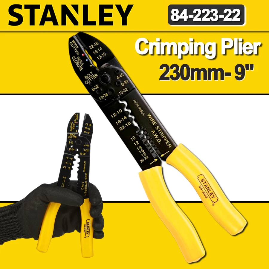 

Stanley 84-223-22 Очищенный провод, изоляция клемм холодного прессования, обжимная крышка трубчатого провода, обжимное соединение 9 дюймов