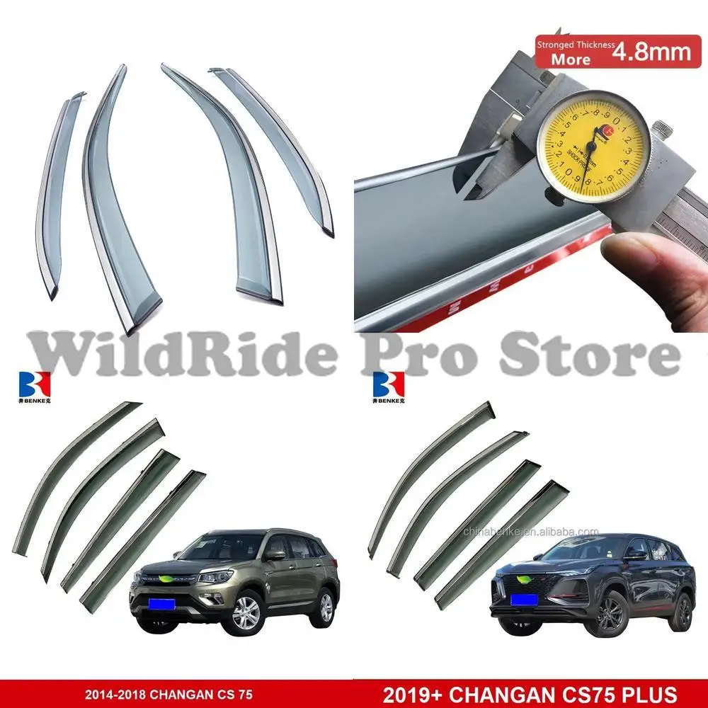 

1 комплект для Changan CS75 2014 CS75 PLUS 2019, оконный солнцезащитный козырек, ветрозащитный козырек от дождя, дверной козырек, вентиляционный козырек, автомобильные аксессуары