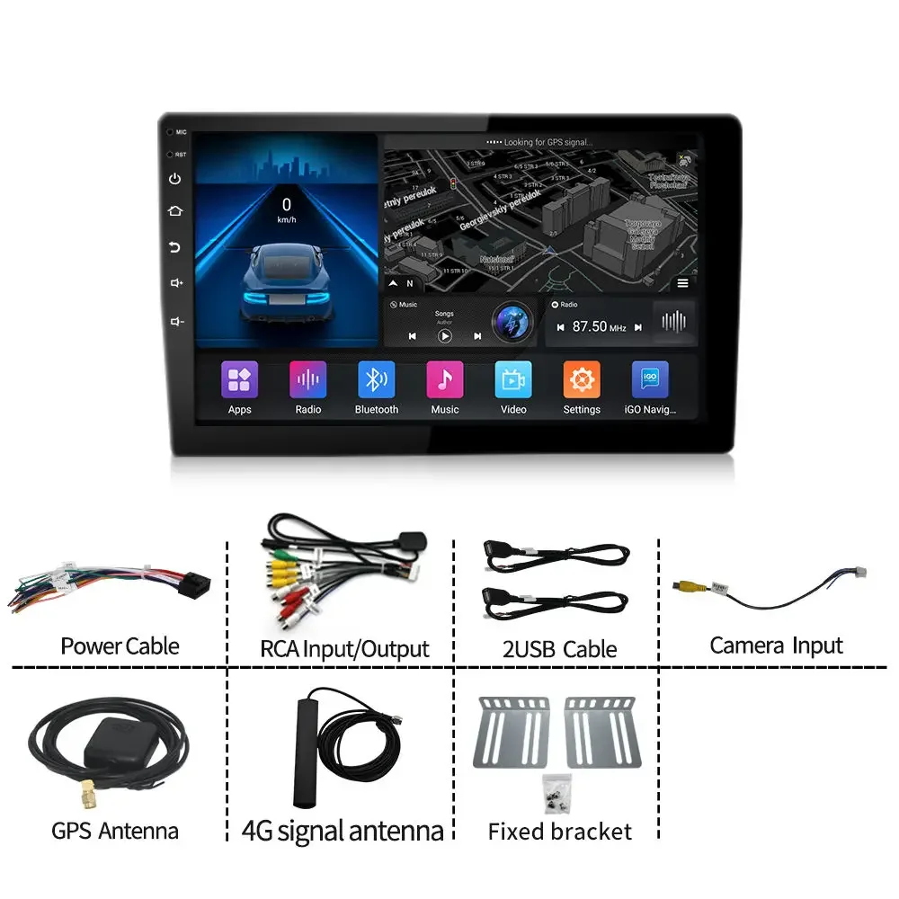 2026 Android 12 Ts10 Car Stereo 8+256 Screen Universal Android 9 Inch Radio 2din Car Dvd Player Carplay Android Auto