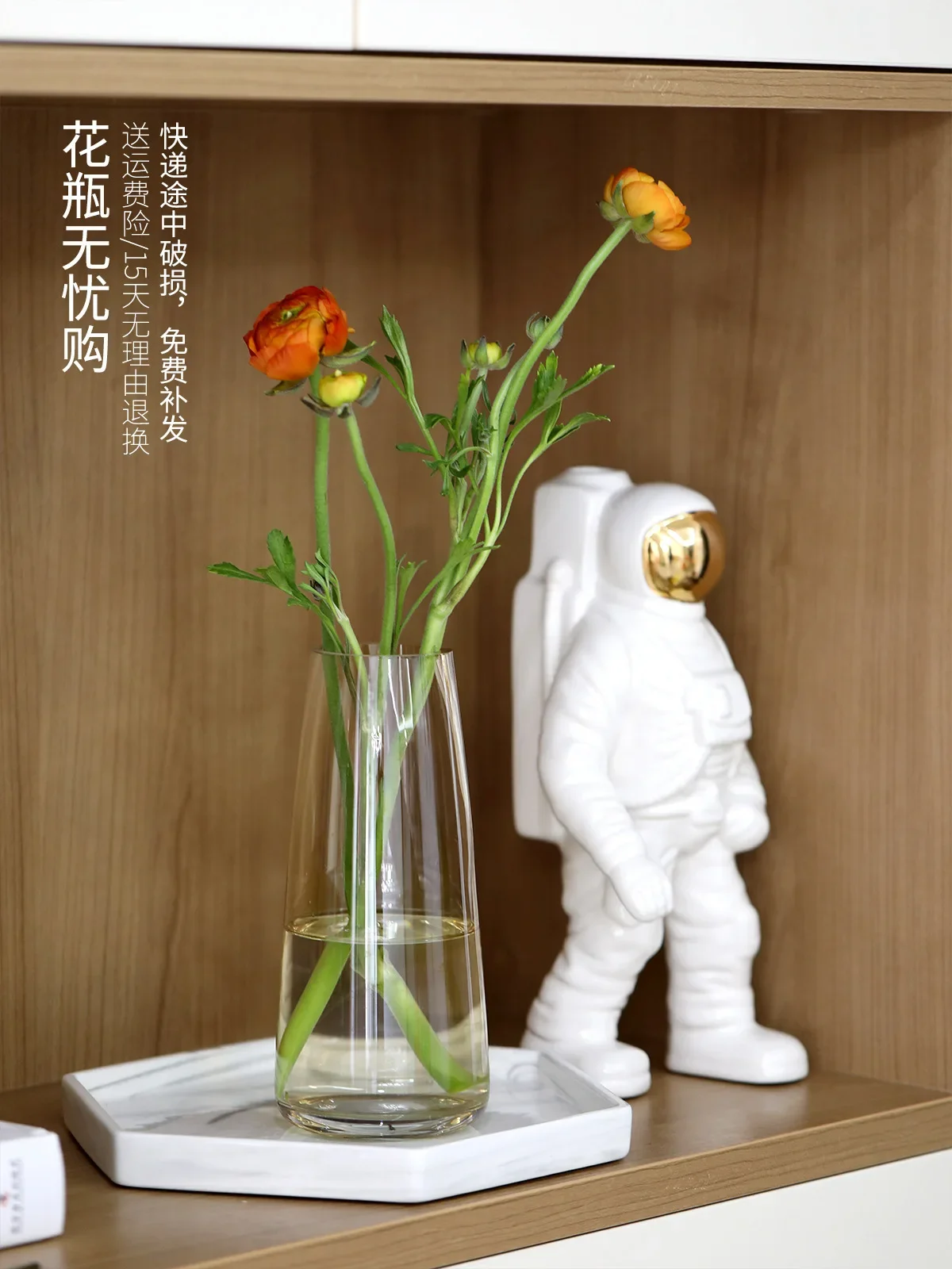 Glass Vases Transparent Flower Arrangement Water Rich Bamboo North Europe Ins Simple Modern Electroplating Green Pineapple