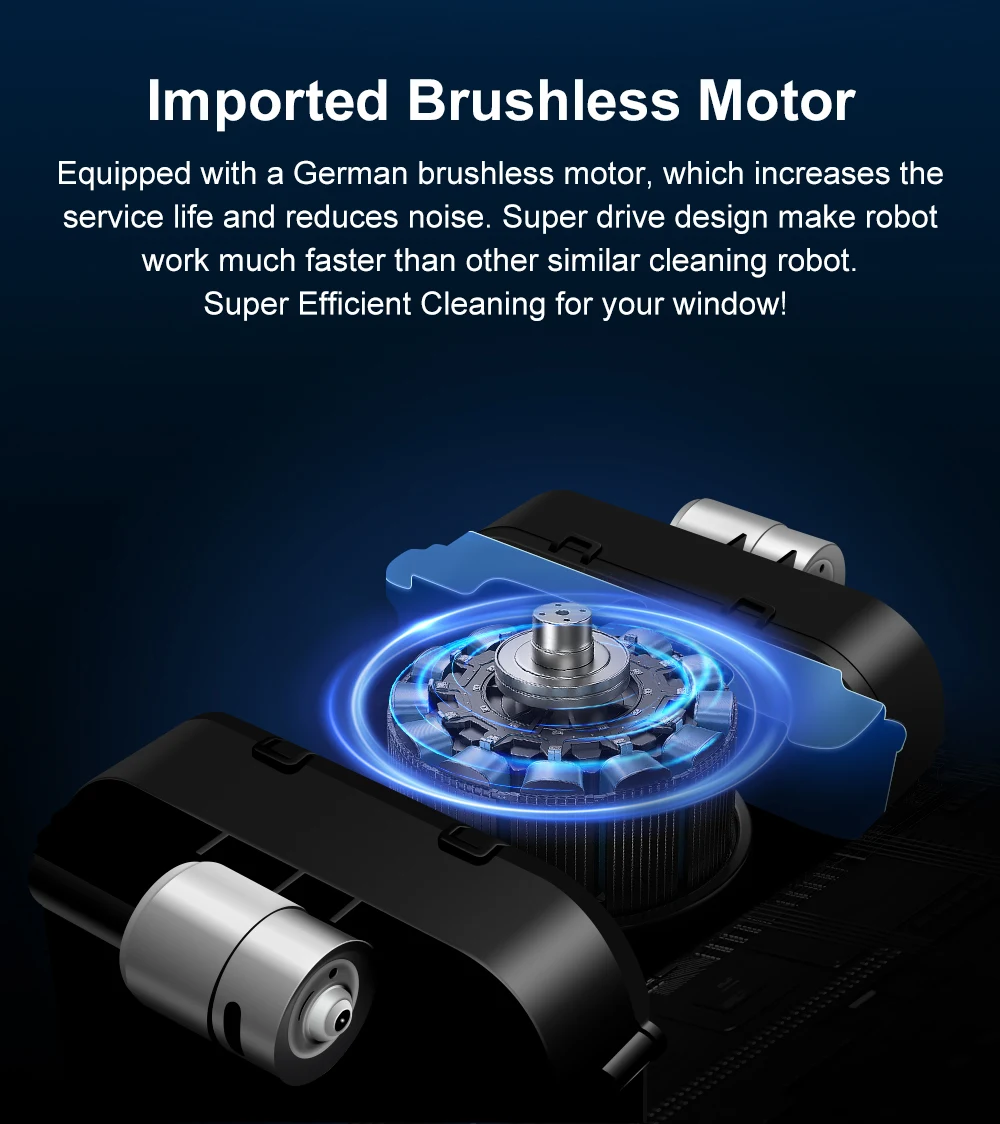 Robot Window Vacuum Cleaner ABIR WD9,4-Way Water Spray, Laser Sensor,9000PA Suction, Low Nosise,Wet Dry Scrape & Wipe in One