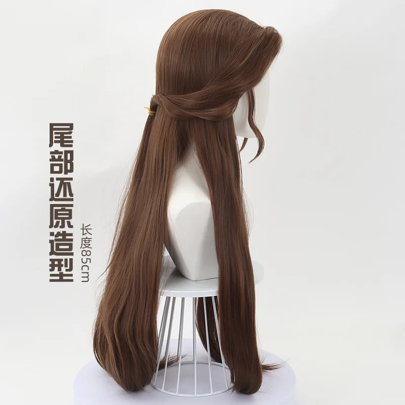 Synthetic Long Straight Wig Middle Part Light Brown Cosplay Costume Heat Resistant Anime Inspired for Party