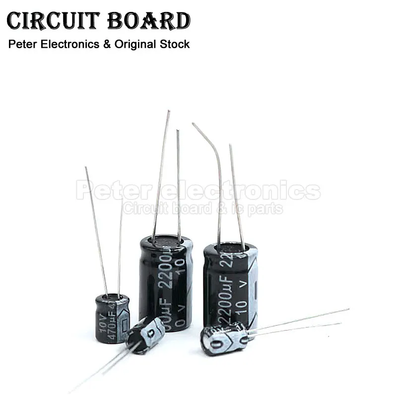 10V 100UF~10000UF DIP Aluminum Electrolytic Capacitor 100uf 220UF 470UF 680UF 1000UF 1500UF 2200UF 3300UF 4700UF 10000UF