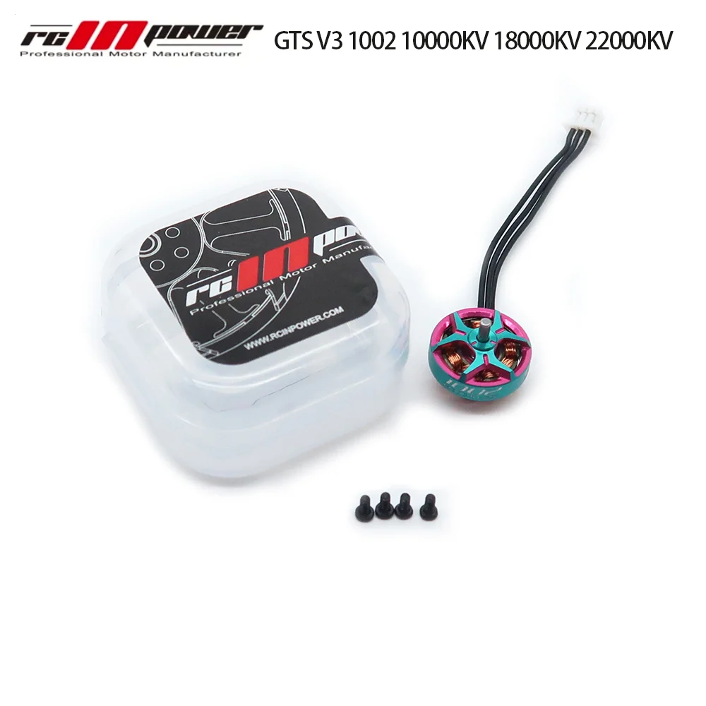 RCINPOWER GTS V3 1002 14000KV 19000KV 22000KV 1-2S Brushless Motor for 75mm Toothpick Tinywhoop to 2/2.5 Inch Frame Ducted Drone