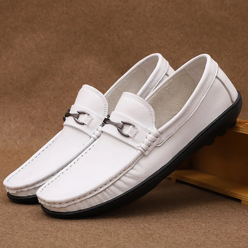 Genuine Leather Men Loafers Comfortable Driving Shoes Slip On Mens Moccasins Wedding Party Men Shoes Office Dress Leather Shoes