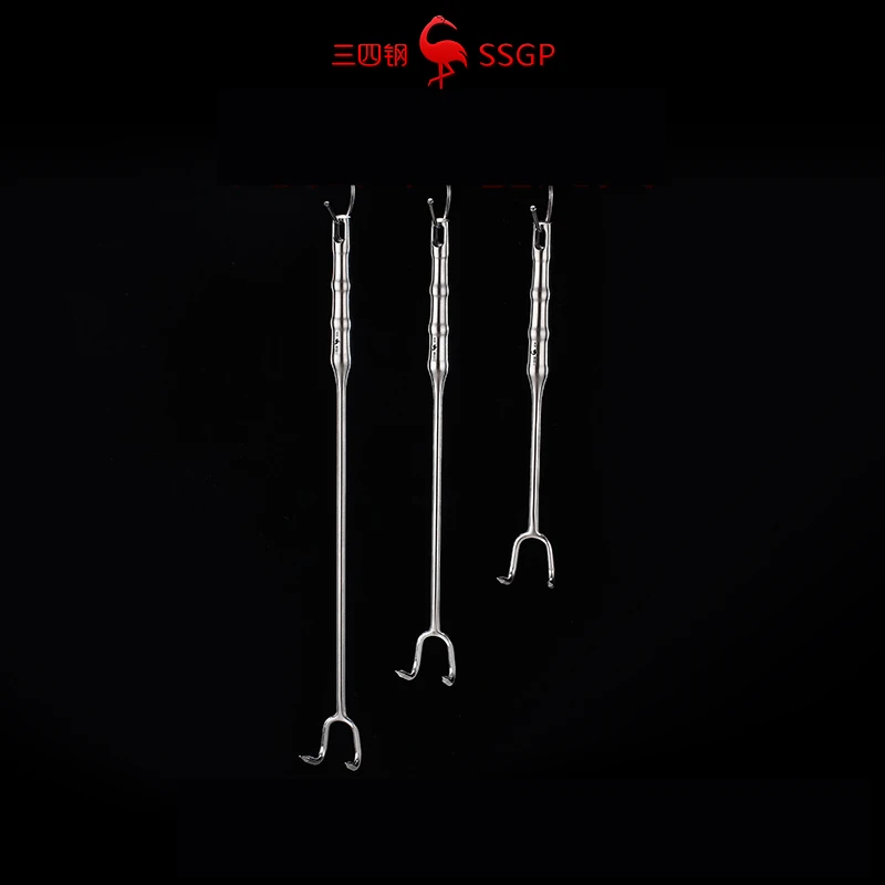 Solid 304 Stainless Steel Kitchen Meat Hook Original Design Ergonomic Barbecue Turner 53cm Length Butcher Processing Tool