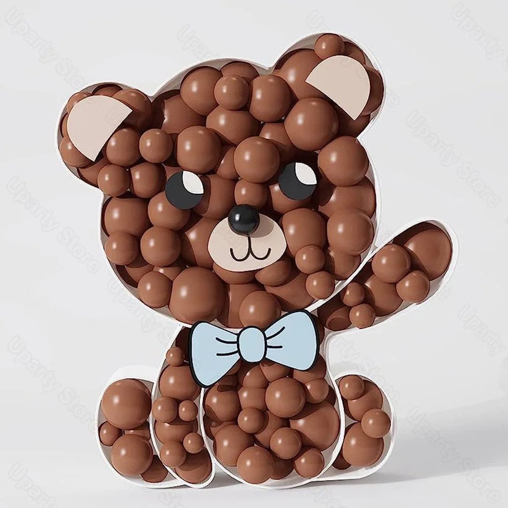 Bear Balloon Frame Baby Shower Decorations Mosaic Balloons Filling Box Bear Mosaic Balloon Frame for Birthday Baby Shower Decor