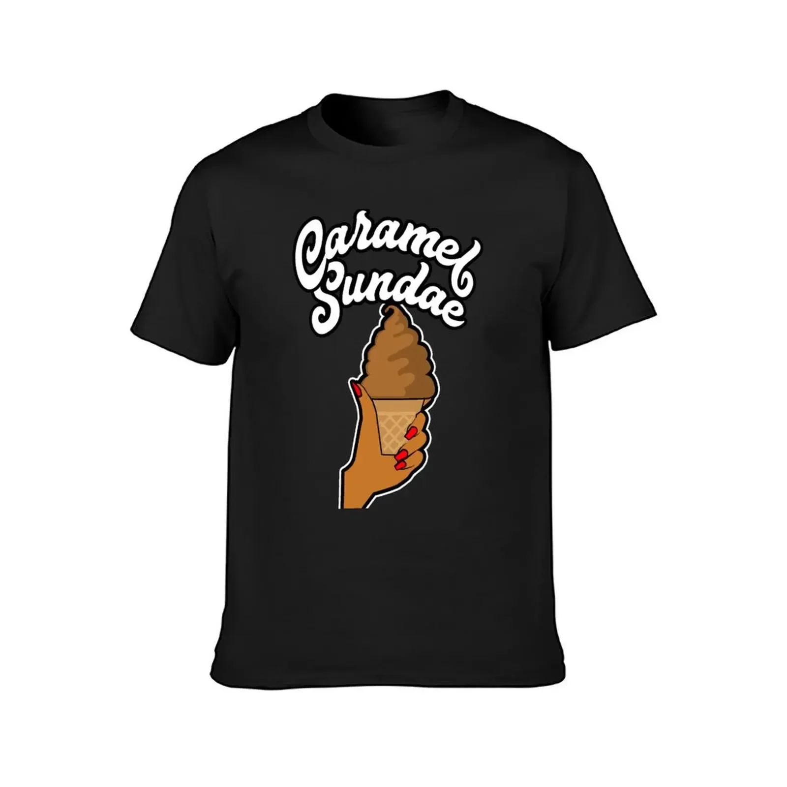 Ice Cream Girl Caramel Sundae T-Shirt quick drying vintage graphic tee tshirts for men