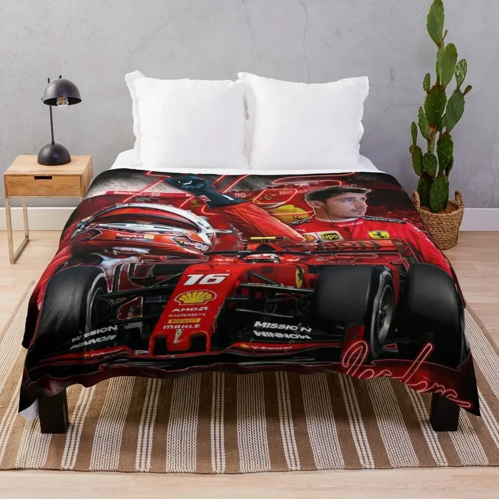 charles leclerc fan art Throw Blanket Hairy Thins Heavy Blankets