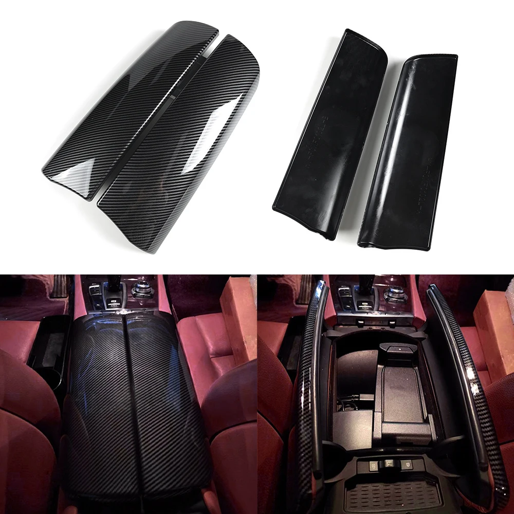 

2pcs Carbon Fiber Center Console Armrest Box Cover for BMW 7 Series F01 F02 2009-2015