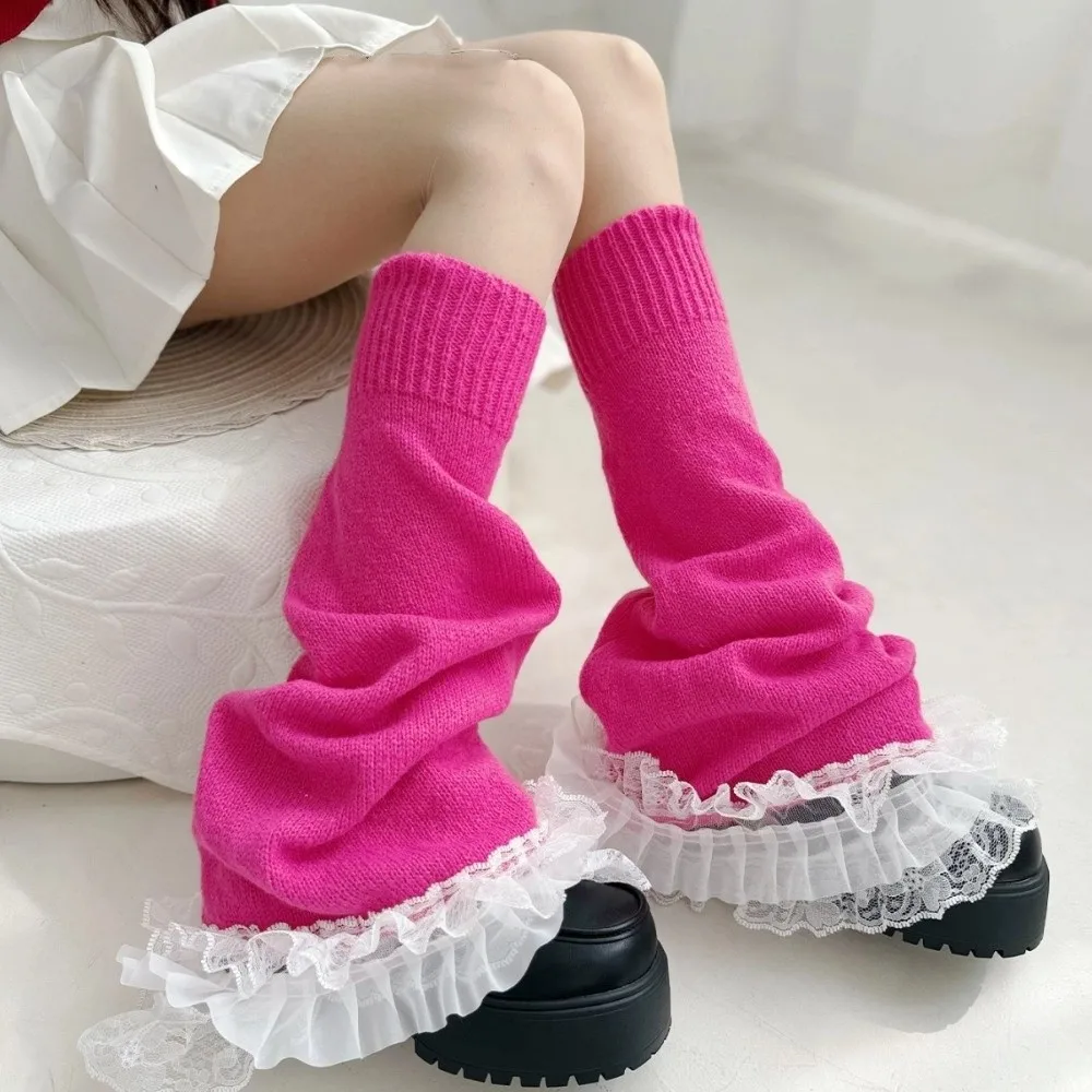 

Fashion Ballet Style Lace Leg Warmers Y2k Sweet Elephant Leg Socks Pile Socks JK Knee High Girls Stockings Streetwear