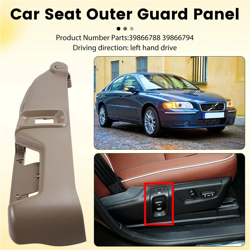 

ABQB-автомобильное левое переднее сиденье с электроприводом, внешняя защитная панель сиденья 39866788 39866794 для Volvo XC90 S60 XC70 S80 2005-2014