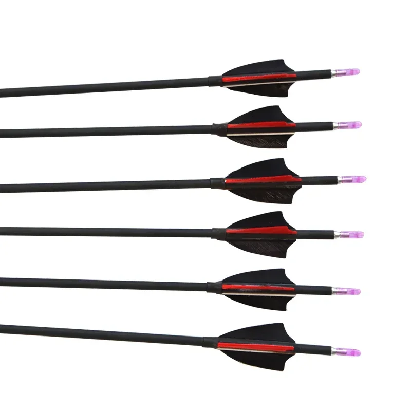 6/12pcs Archery Carbon Arrows Hunting Spine1000 OD6mm 2