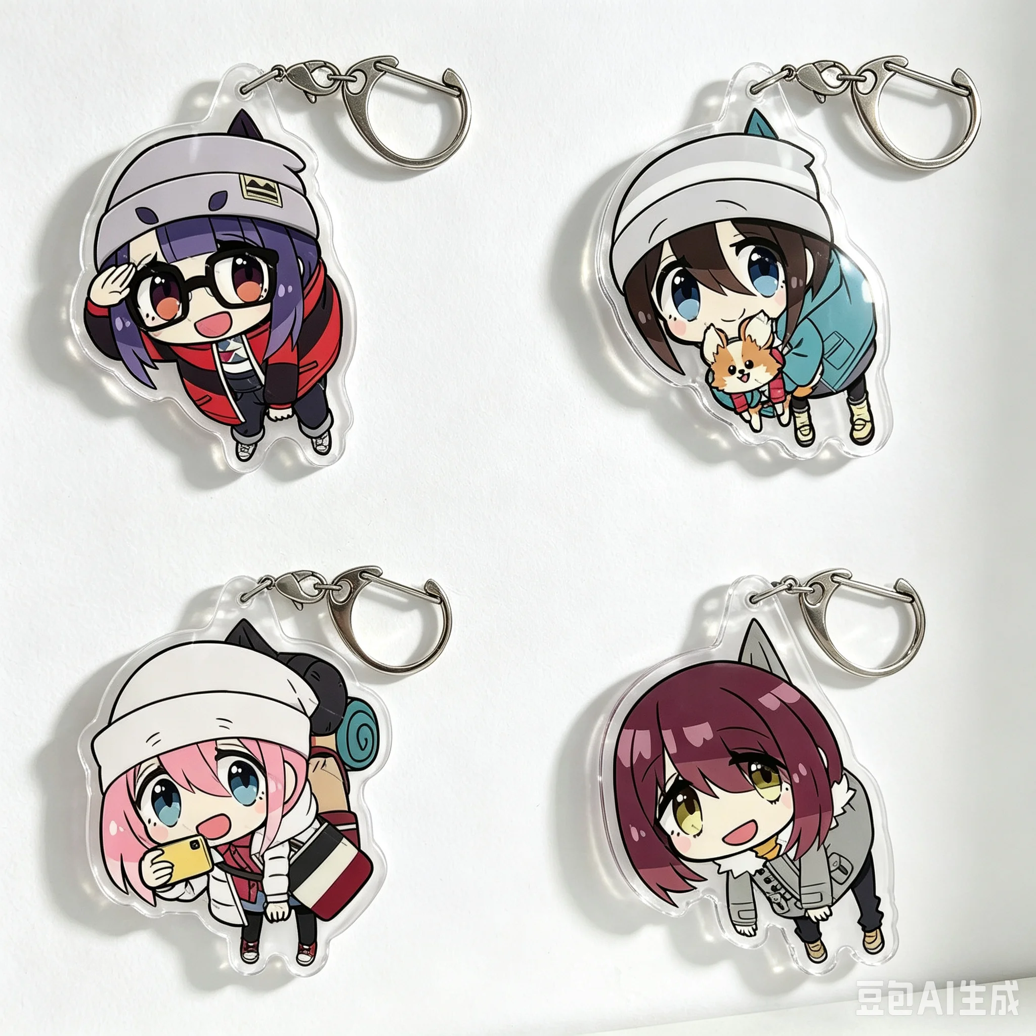 High Definition Images Anime Laid-Back Camp Hot Bag Pendant For Fans Gifts Jewelry Bag Acrylic KeyRing Keychain Gifts For Girls