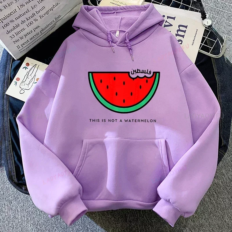 

This Is Not A Watermelon Woman Graphic Thermal Hoodies Manga Autumn Winter Fleece Tracksuit Men Sweatshirt Long Sleeve Pullovers