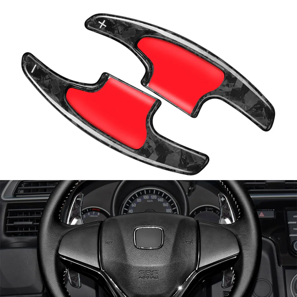 Forged Carbon Fiber Car Steering Wheel Paddle Shifter Extension For Honda HR-V 2016-2020 Fit 2018-2020 2Pcs/Set