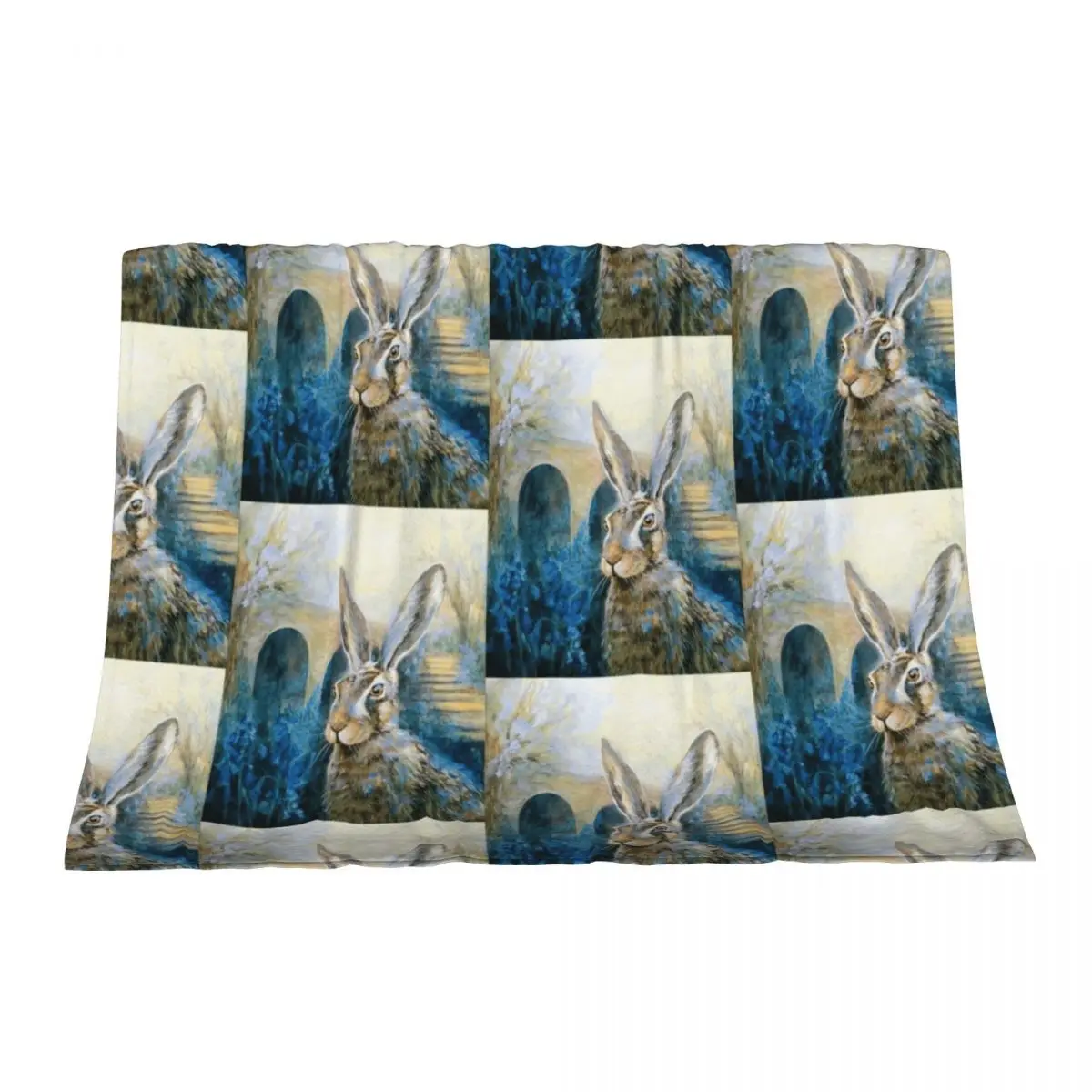 

Bluebell Hare Throw Blanket Custom Decoratives funny gift Blankets