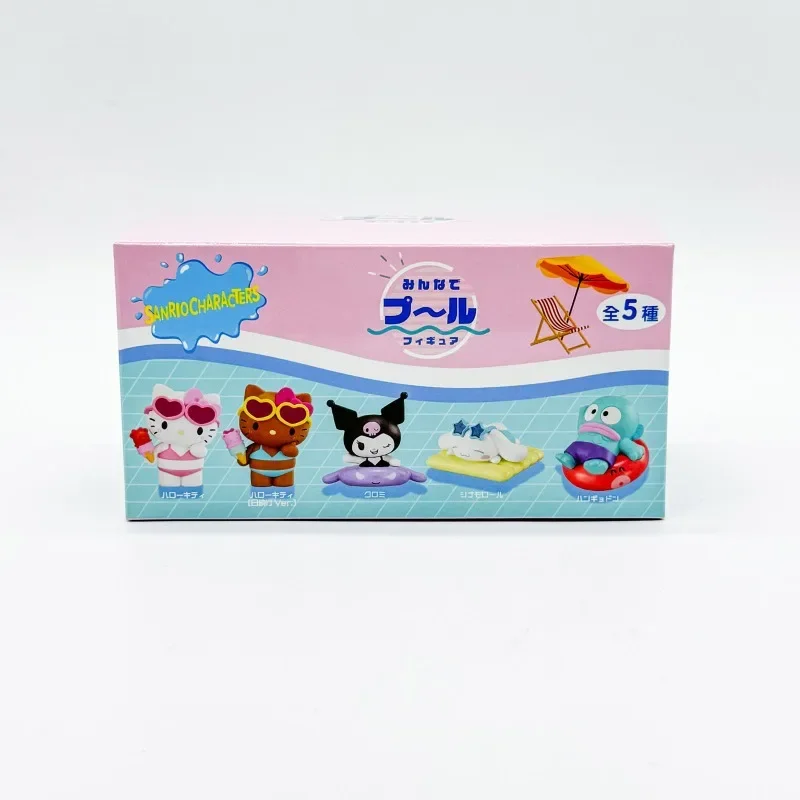 

Hello Kitty Kuromi Cinnamoroll Hangyodon бикини купальники аниме фигурка Sanrio слепая коробка модель игрушки собирать орнамент подарки для детей