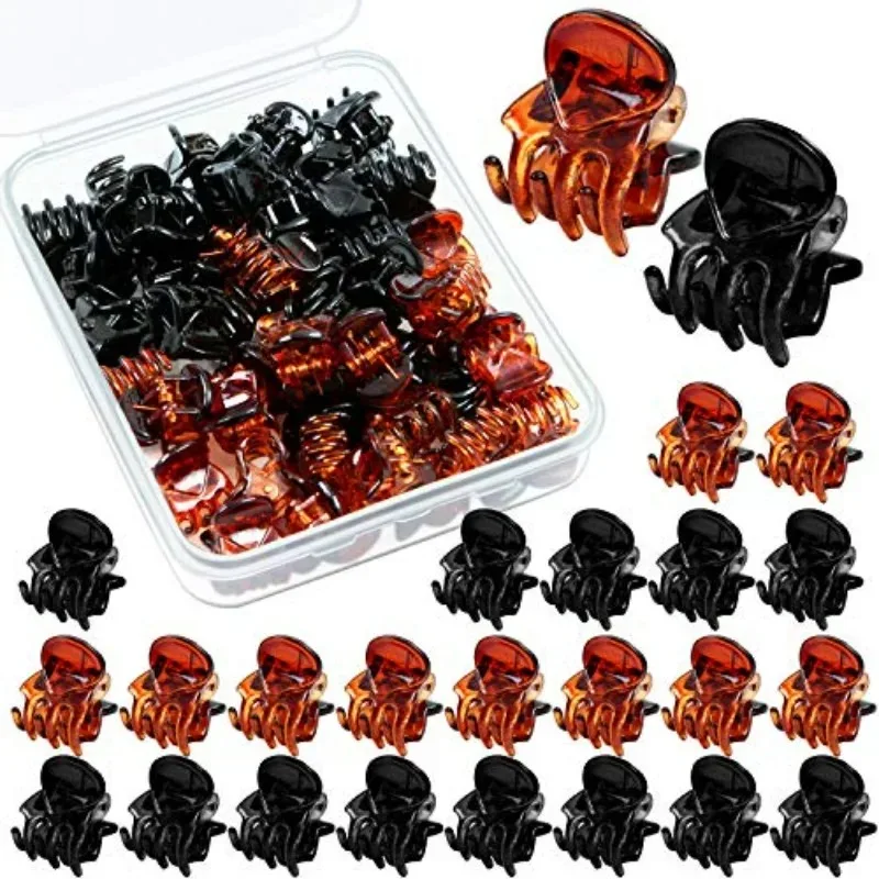 120pcs Mini Hair Claw Clips for Women Girls Korean Sweet Black Transparent Plastic Clips Hairpin Kids Hair Styling Accessories - view 2