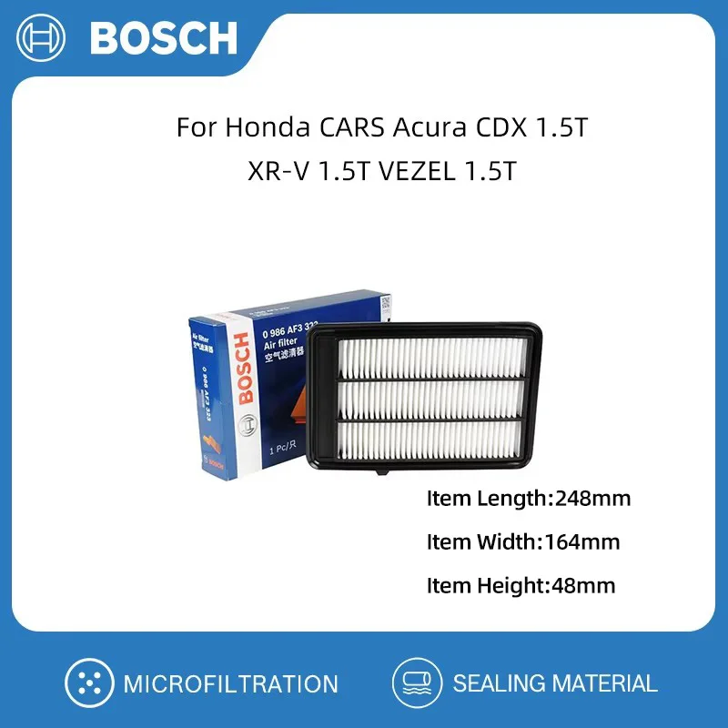 BOSCH Air Filter For Honda CARS Acura CDX 1.5T XR-V 1.5T VEZEL 1.5T Replacement Auto Accessories 17220-5WA-H00