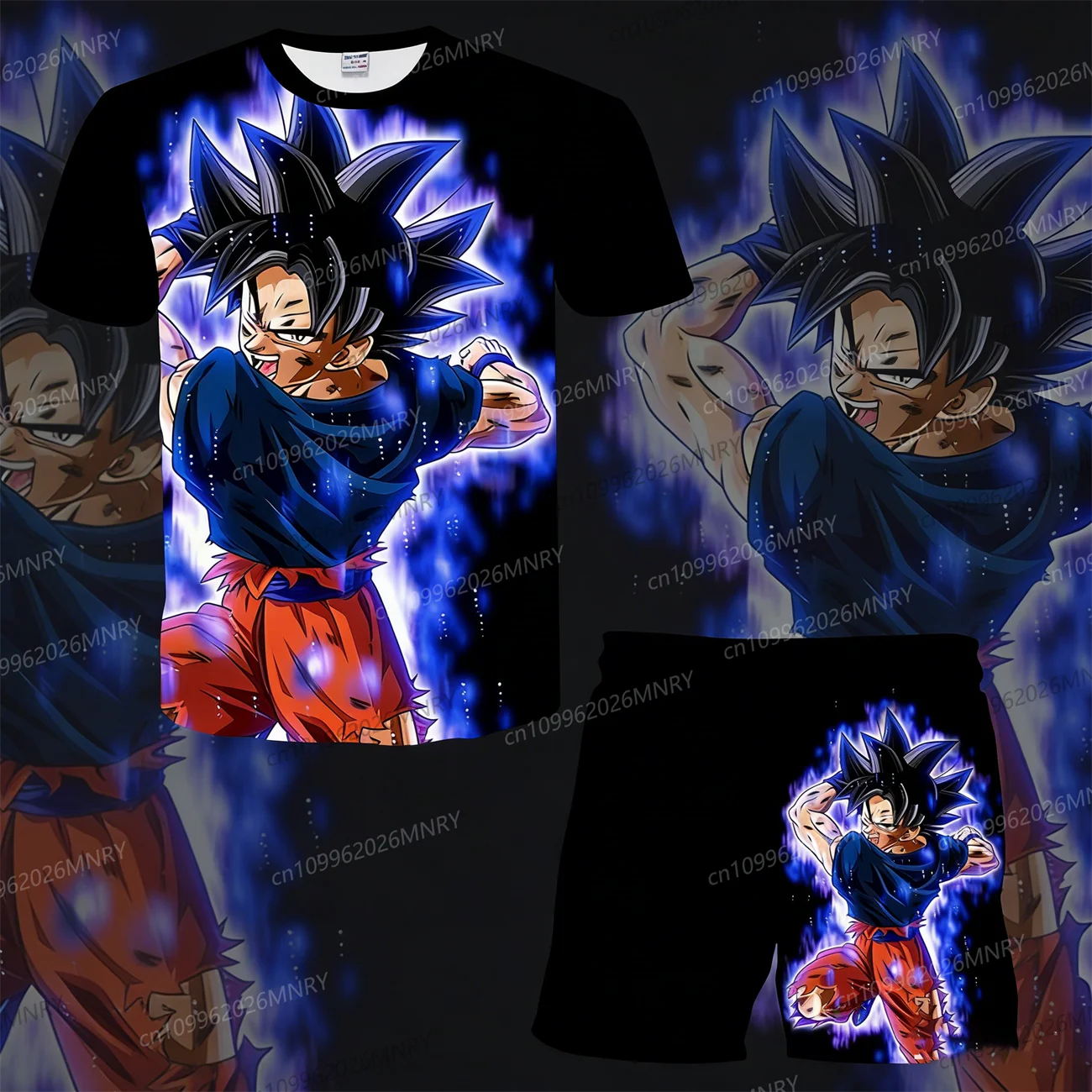 

Japanese cartoon Dragon Ball Z Man sets T-shirt shorts two-piece set men's summer tracksuit T-shirt+shorts pants children Set