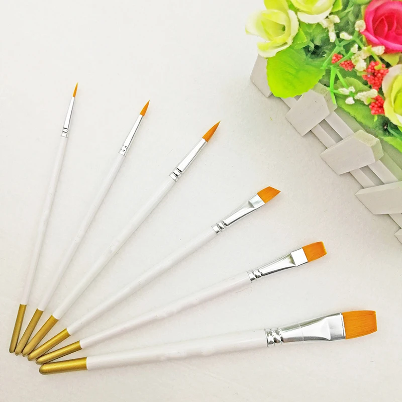 6Pcs Kunst Malerei Pinsel Set Acryl Öl Aquarell Künstler Pinsel Set