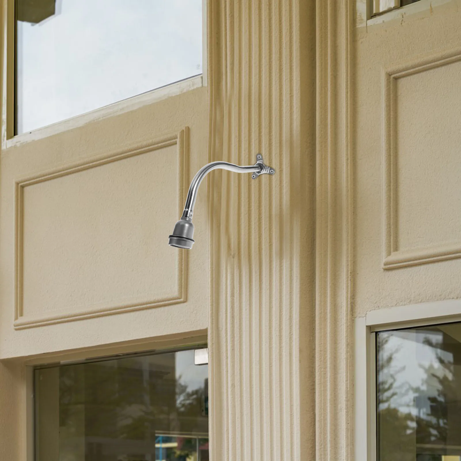 Stainless Steel Lamp Socket Light Pole E27 Outdoor Lamp Holder For Street Light Bulb Replacement Durable Rustproof Metal Base