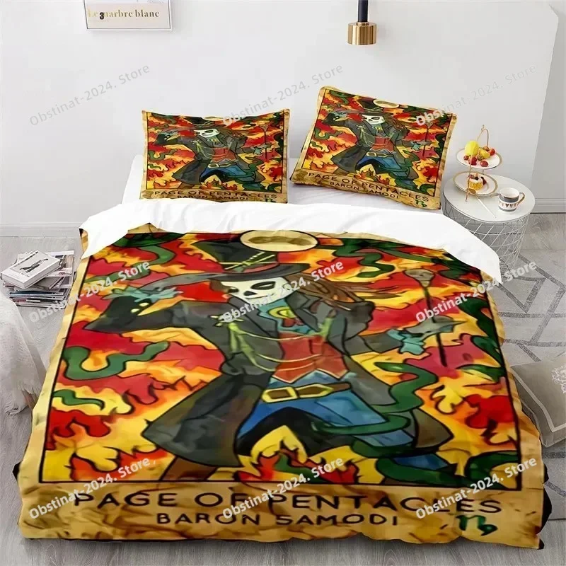 Fashion Top Boho Sun and Moon Duvet Cover Mysterious Astrology Bedding Set Microfiber Witch Wiccan Fortune-Telling Tarot Cards