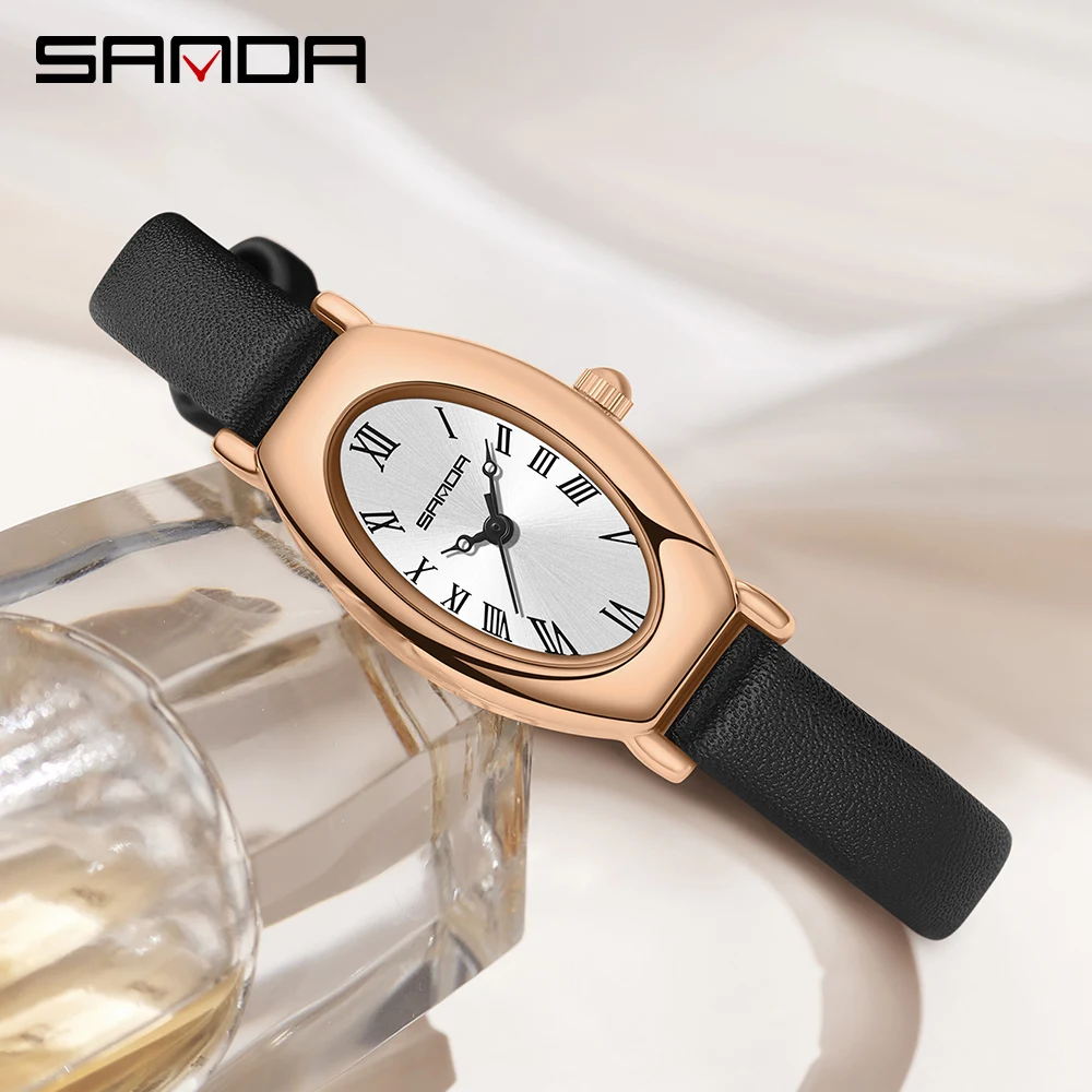 Fashin Sanda лучший бренд 1133, элегантный дизайн, римские цифры, квадратный циферблат, водостойкий кварцевый механизм, деловые женские аналоговые наручные часы