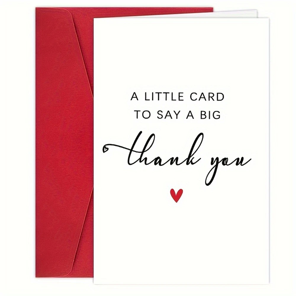 1pc,Simple Thank You Card, Funny Thank You Card for Men Women, Thank You Gifts Card for Teacher Boss, A Little Card to Say A Big