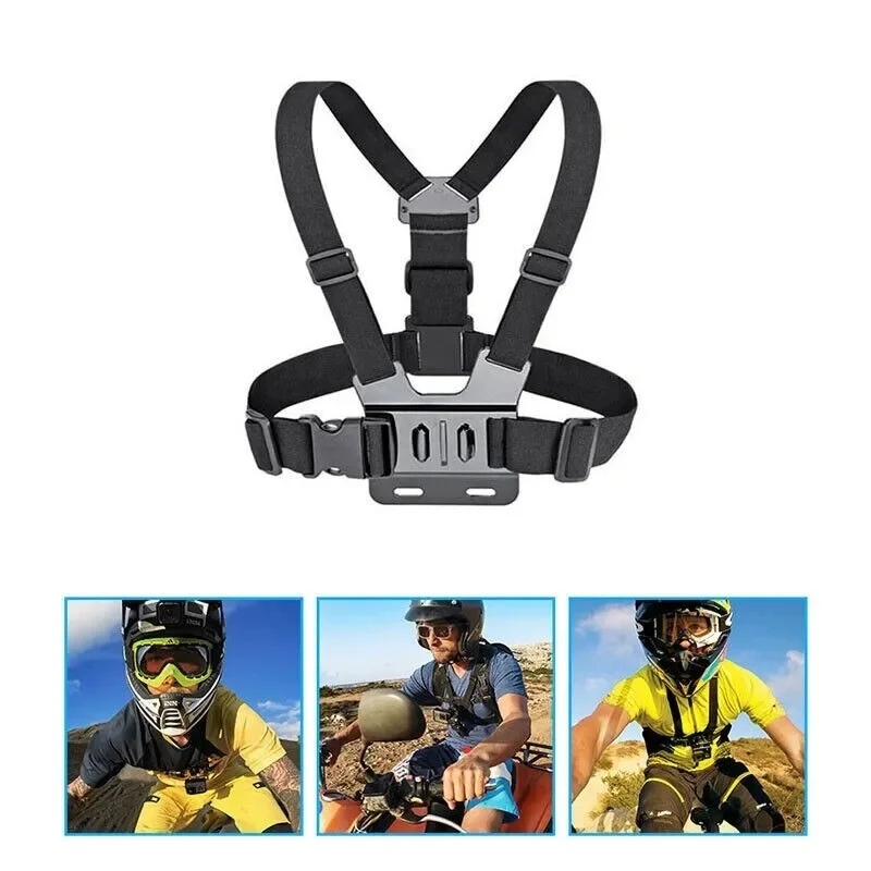 Chest Harness Mount Adjustable Chest Strap Belt with J Hook Compatible for Gopro Hero 12 11 10 9 AKASO Action Camera Accessories